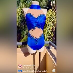 NWOT CostumesbyJac Blue Twist Knot Embellished Rhinestones Adult Small GORGEOUS